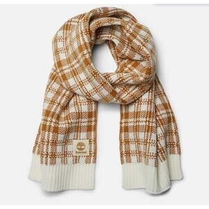 Timberland Buffalo Plaid Scarf Tan White New NWT